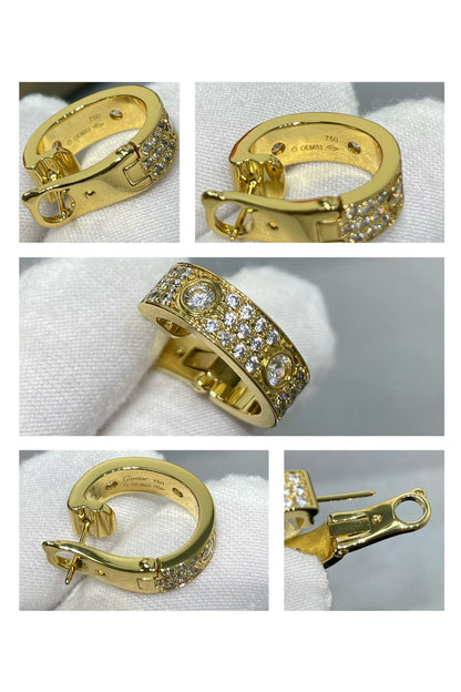 [Together Jewelry]LOVE 5.5MM DIAMOND PAVED EARRINGS
