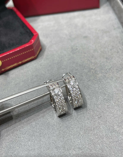 [Together Jewelry]LOVE 5.5MM DIAMOND PAVED EARRINGS