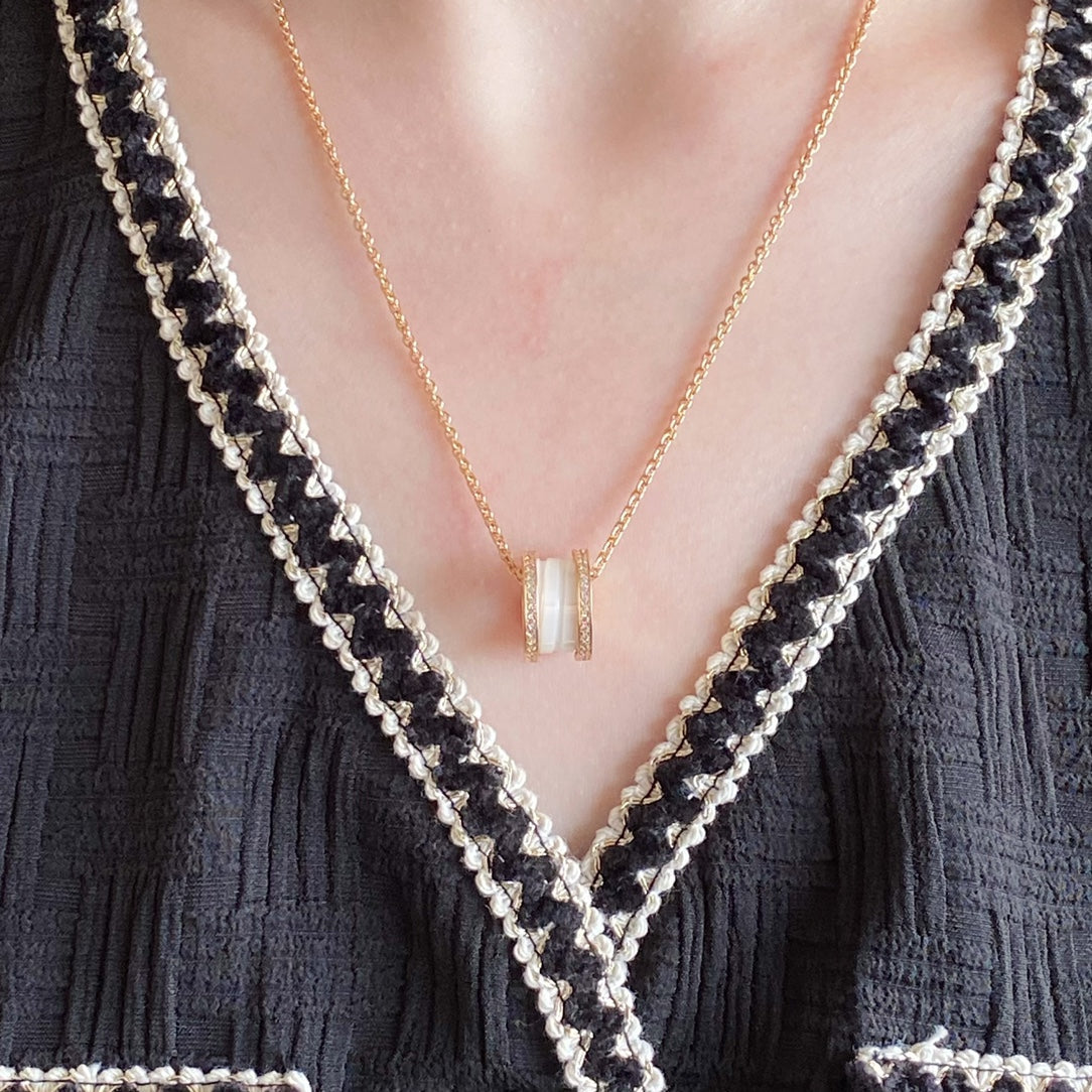 [Together Jewelry]ZERO 1 DIAMOND CERAMIC NECKLACE