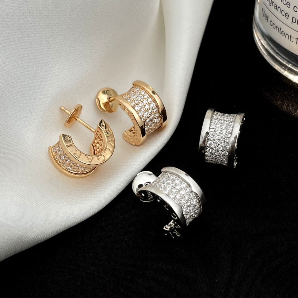 [Together Jewelry]ZERO 1 DIAMOND PAVED EARRINGS