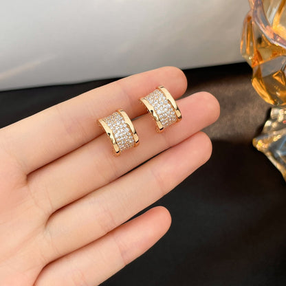 [Together Jewelry]ZERO 1 DIAMOND PAVED EARRINGS