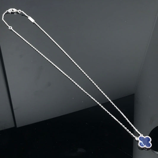 [Together]CLOVER PIETERSITE SILVER LONG NECKLACE