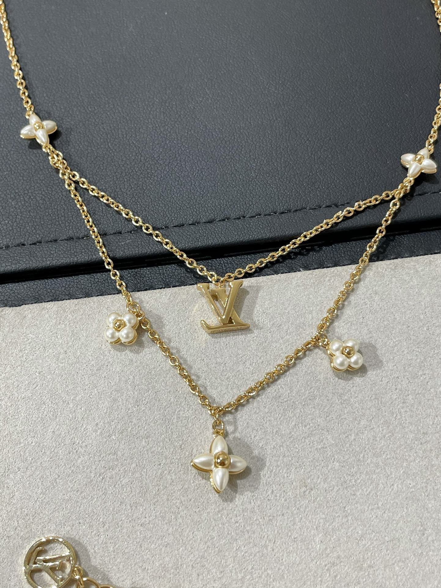 [Together Jewelry]FLOWERGRAM GOLD MOP DOUBLE ROW NECKLACE