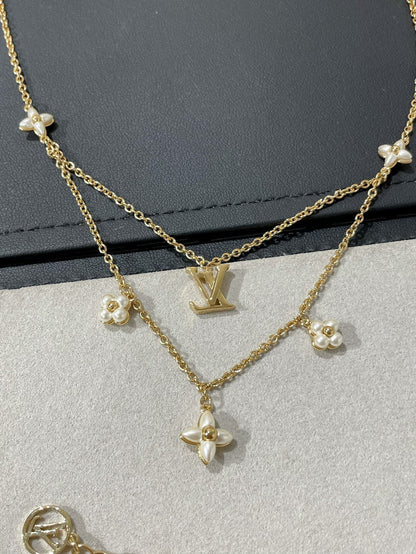 [Together Jewelry]FLOWERGRAM GOLD MOP DOUBLE ROW NECKLACE