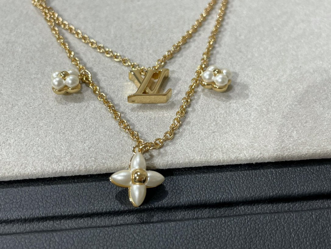 [Together Jewelry]FLOWERGRAM GOLD MOP DOUBLE ROW NECKLACE