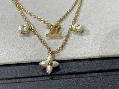 [Together Jewelry]FLOWERGRAM GOLD MOP DOUBLE ROW NECKLACE