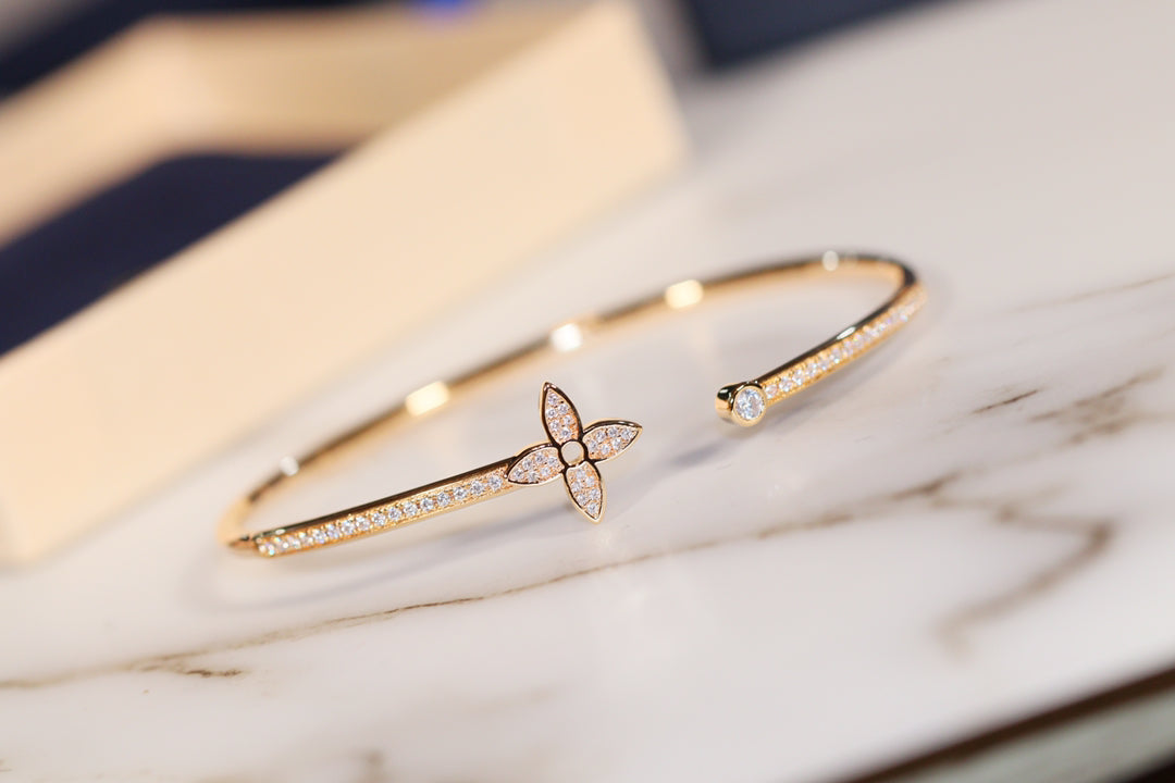 [Together Jewelry]IDYLLE GOLD OPEN BRACELET DIAMOND PAVED