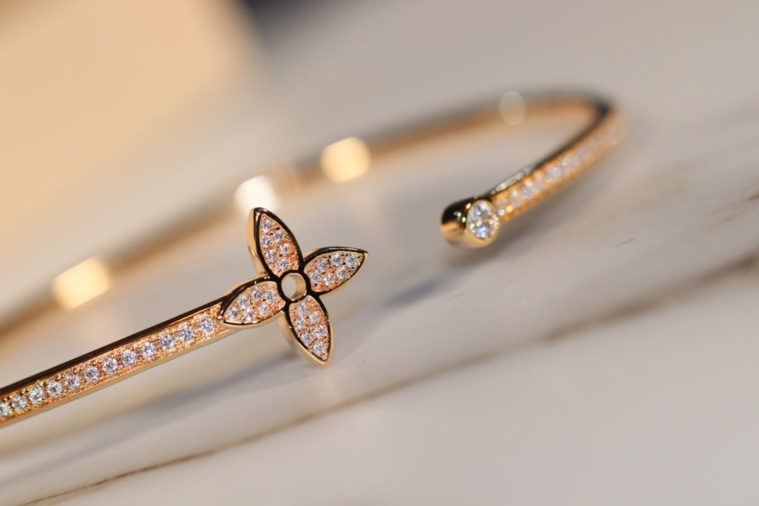 [Together Jewelry]IDYLLE GOLD OPEN BRACELET DIAMOND PAVED
