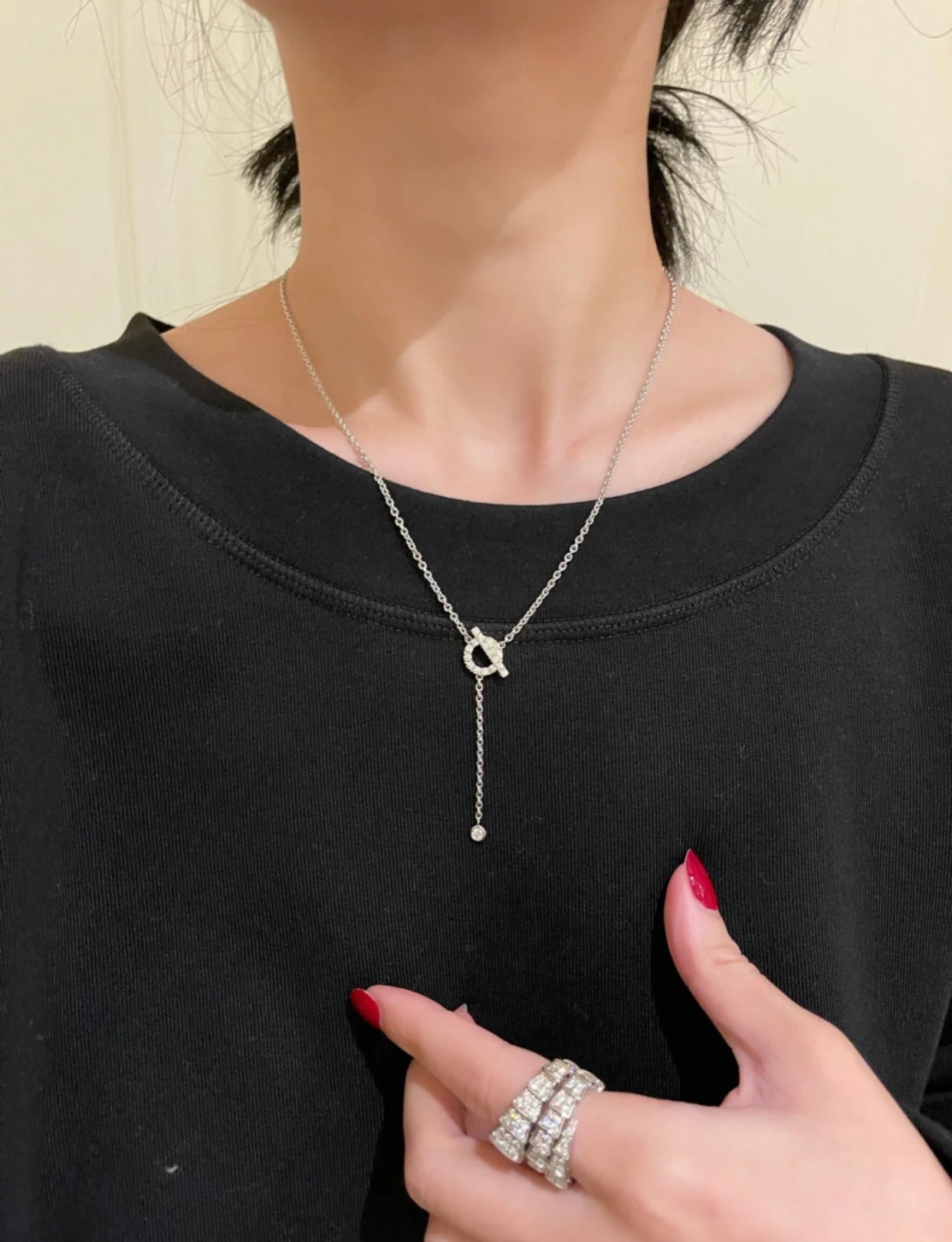 [Together Jewelry]FINESSE SILVER DIAMOND NECKLACE