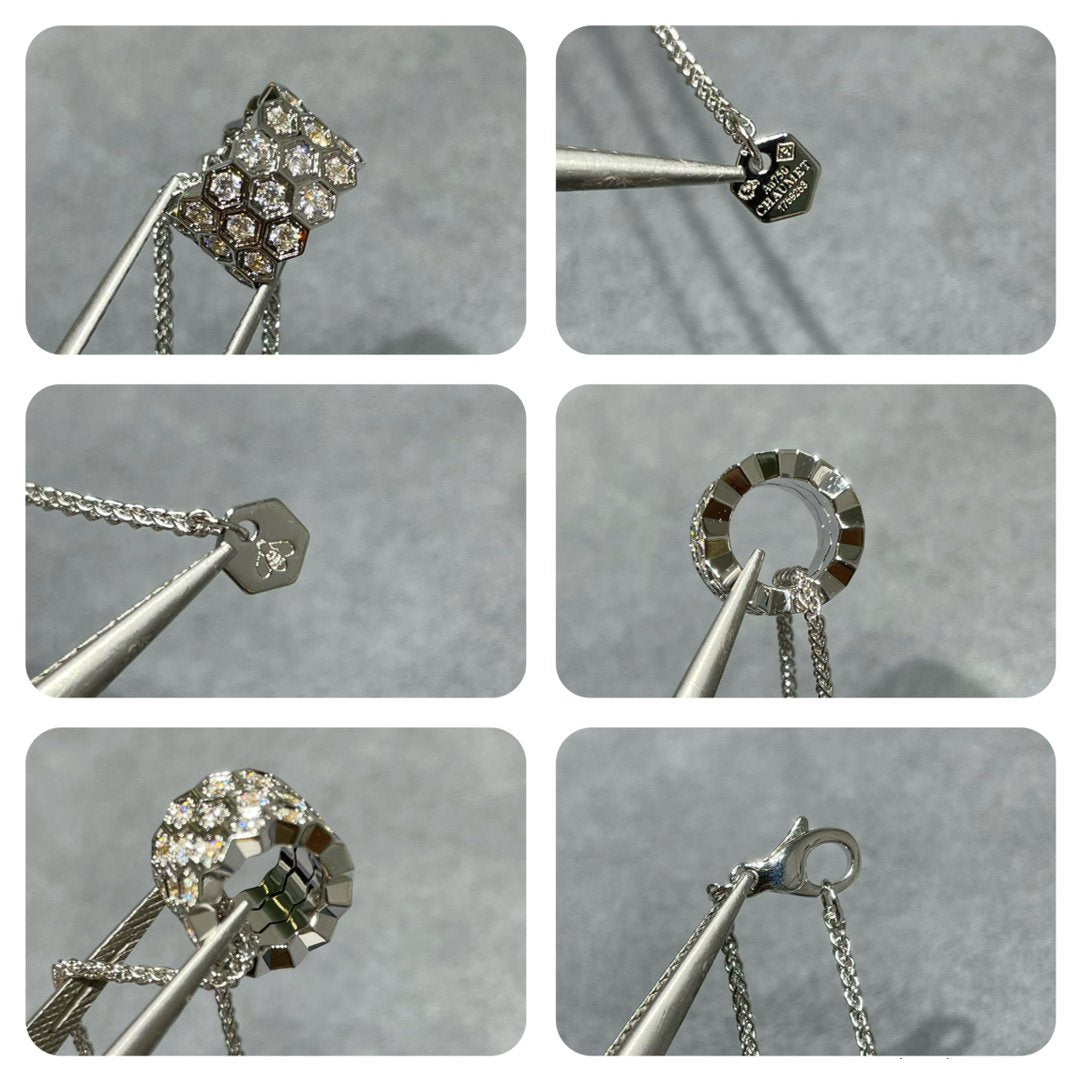 [Together Jewelry]BEE LOVE DIAMOND PAVED 3 ROW NECKLACE