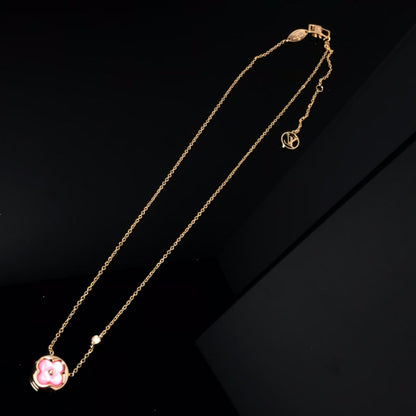 [Together Jewelry]COLOR BLOSSOM PINK MOP SUN GOLD NECKLACE