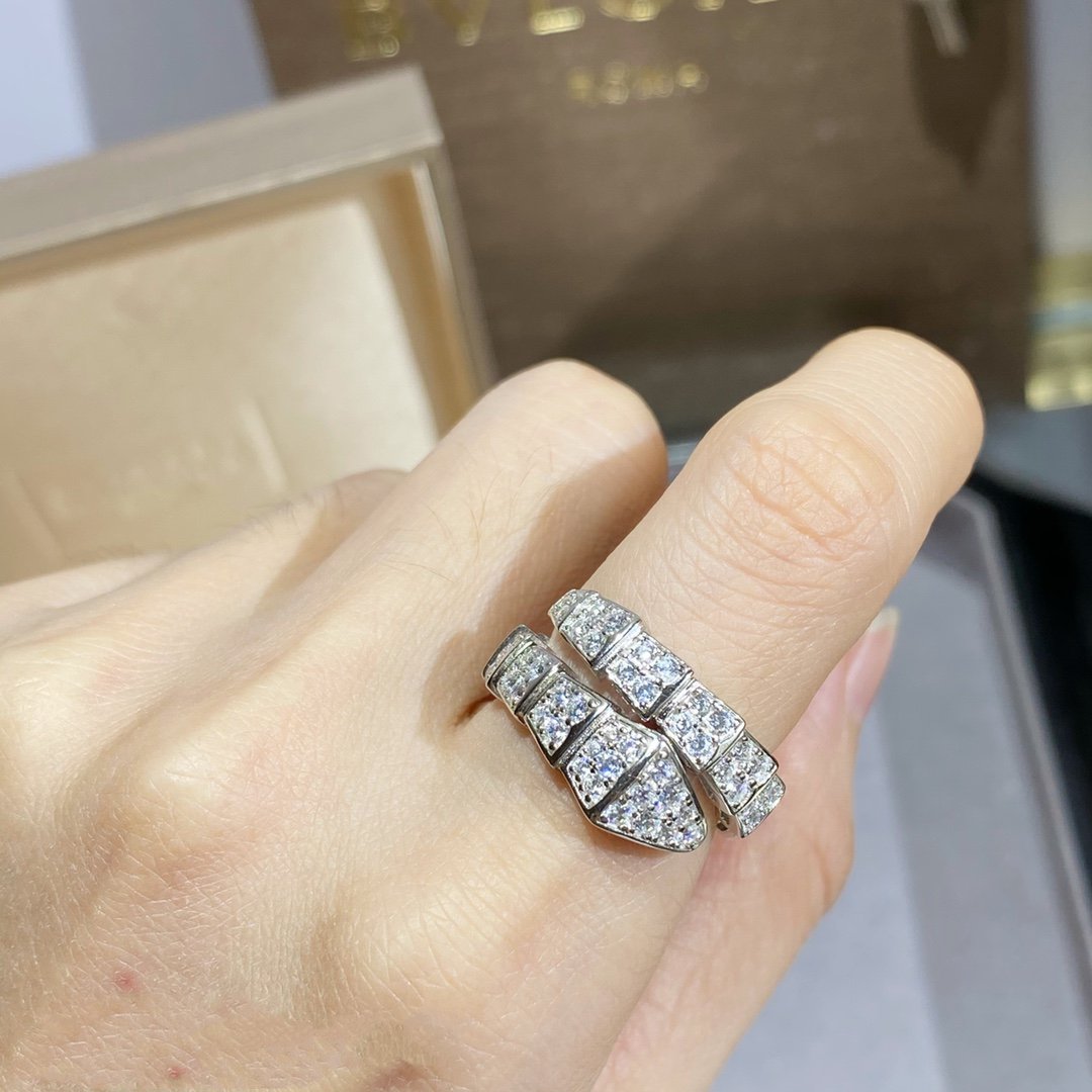[Together Jewelry]SERPENTI RING SILVER DIAMOND PAVED