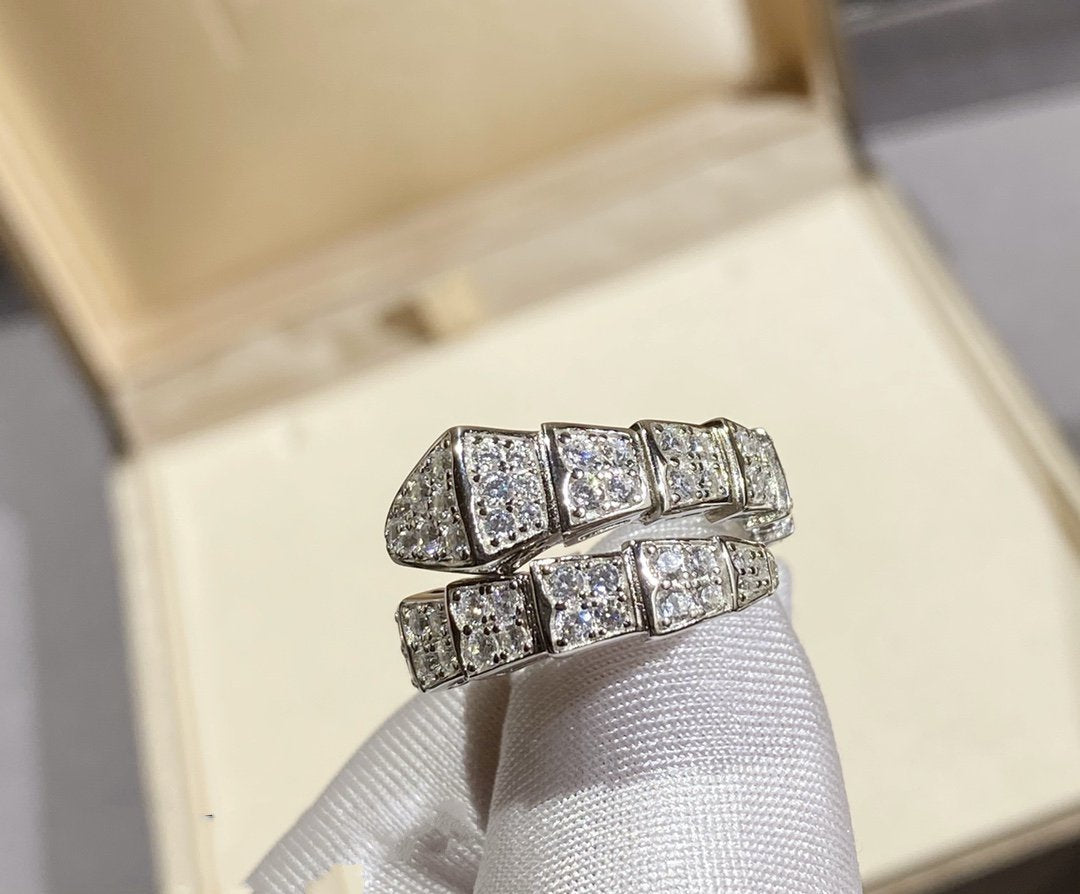 [Together Jewelry]SERPENTI RING SILVER DIAMOND PAVED