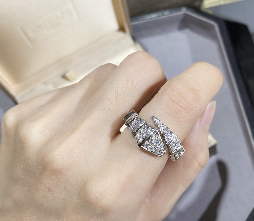 [Together Jewelry]SERPENTI LARGE RING SILVER DIAMOND PAVED