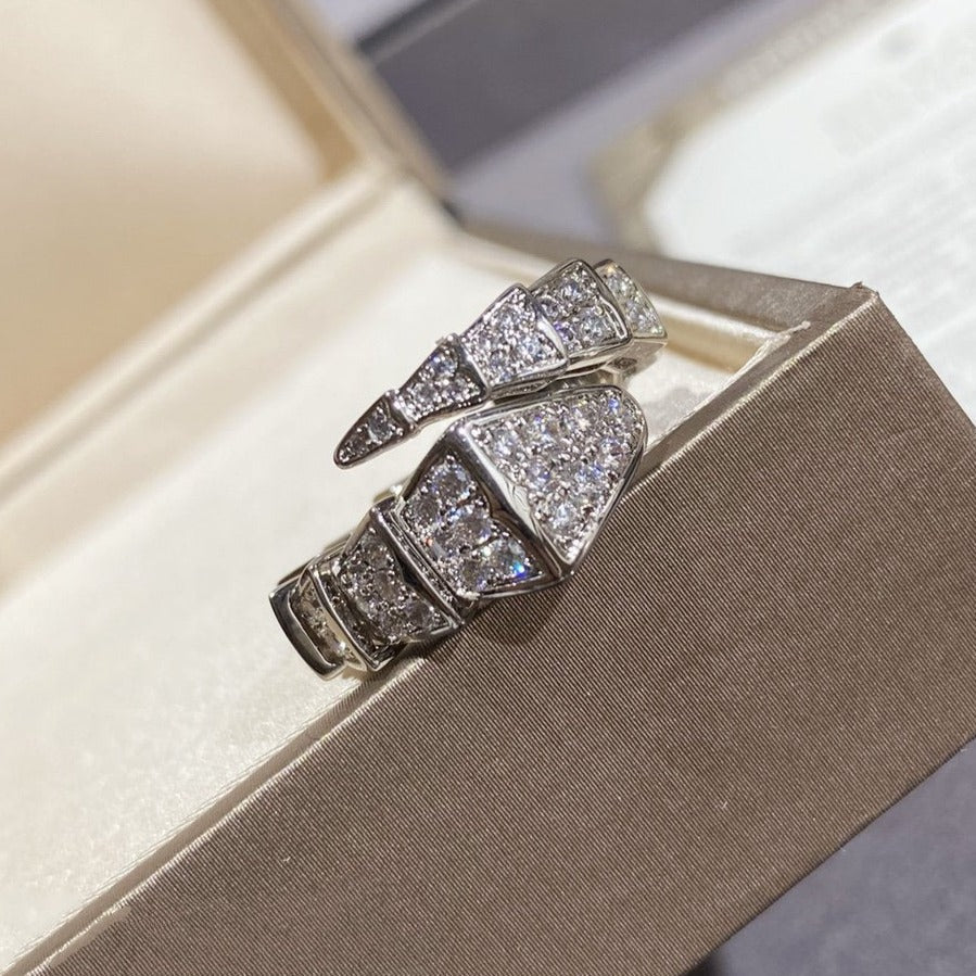 [Together Jewelry]SERPENTI LARGE RING SILVER DIAMOND PAVED