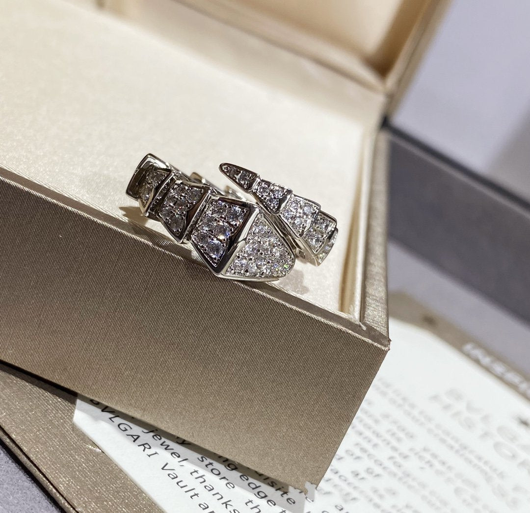 [Together Jewelry]SERPENTI LARGE RING SILVER DIAMOND PAVED