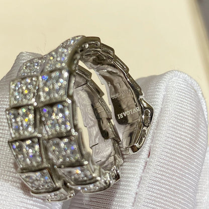 [Together Jewelry]SERPENTI DOUBLE RING SILVER DIAMOND PAVED