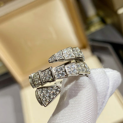 [Together Jewelry]SERPENTI DOUBLE RING SILVER DIAMOND PAVED