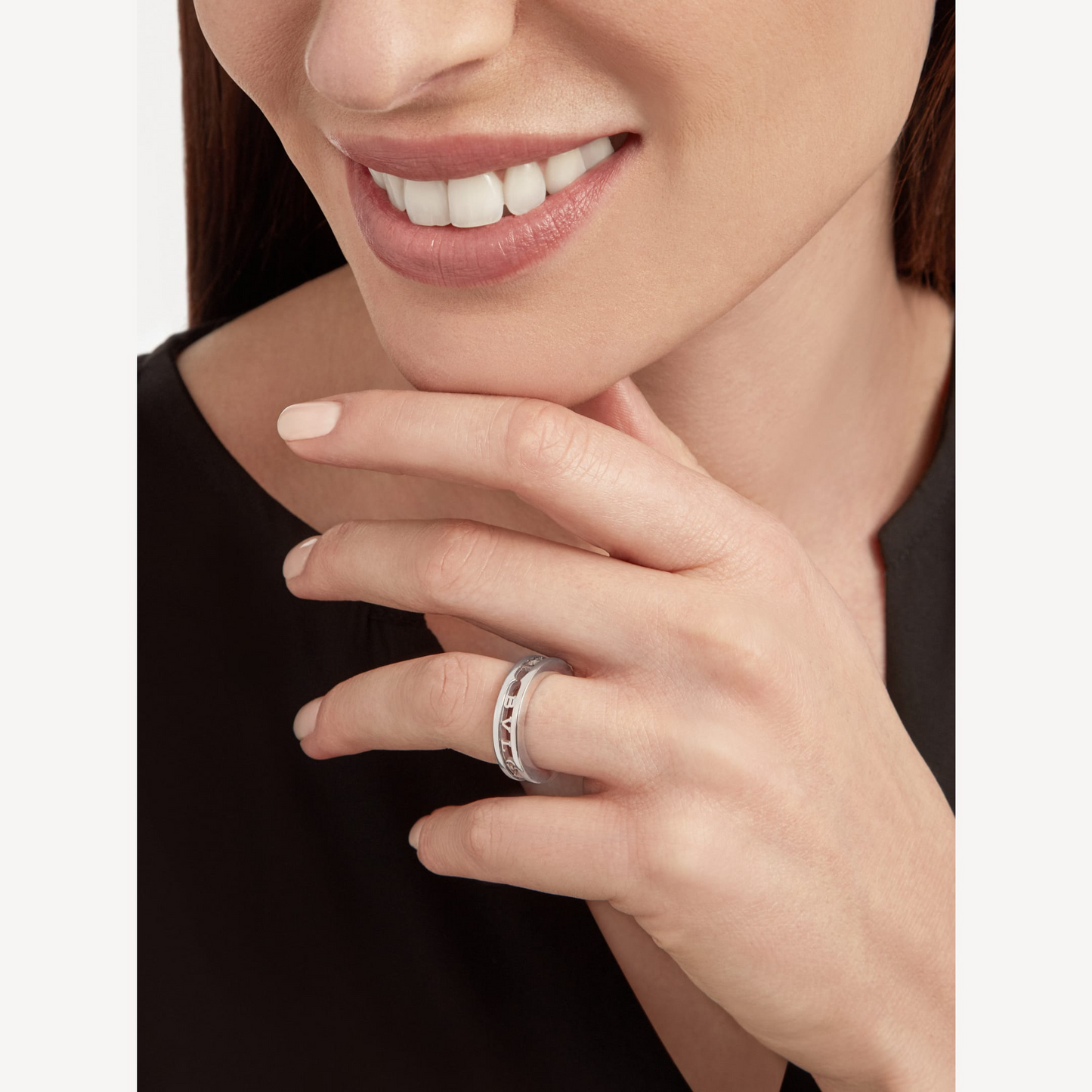 [Together Jewelry]ZERO 1 ONE-BAND WITH OPENWORK LOGO SPIRAL RING