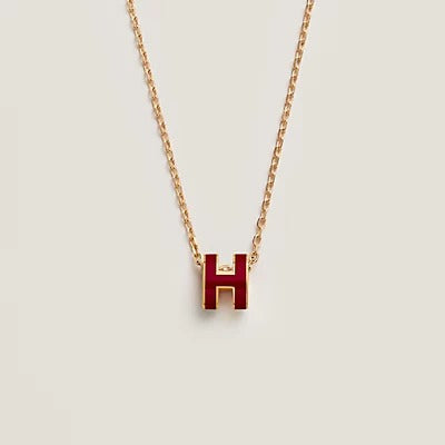 [Together Jewelry]HM CLIC RED ENAMEL GOLD NECKLACE
