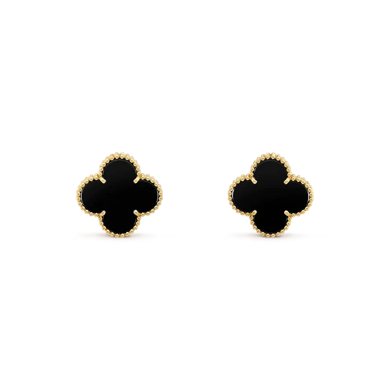 [Together]CLOVER MEDIUM 1 MOTIFS  ONYX STUD EARRINGS