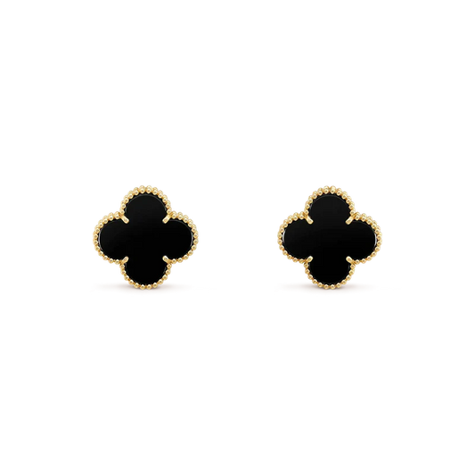 [Together]CLOVER MEDIUM 1 MOTIFS  ONYX STUD EARRINGS