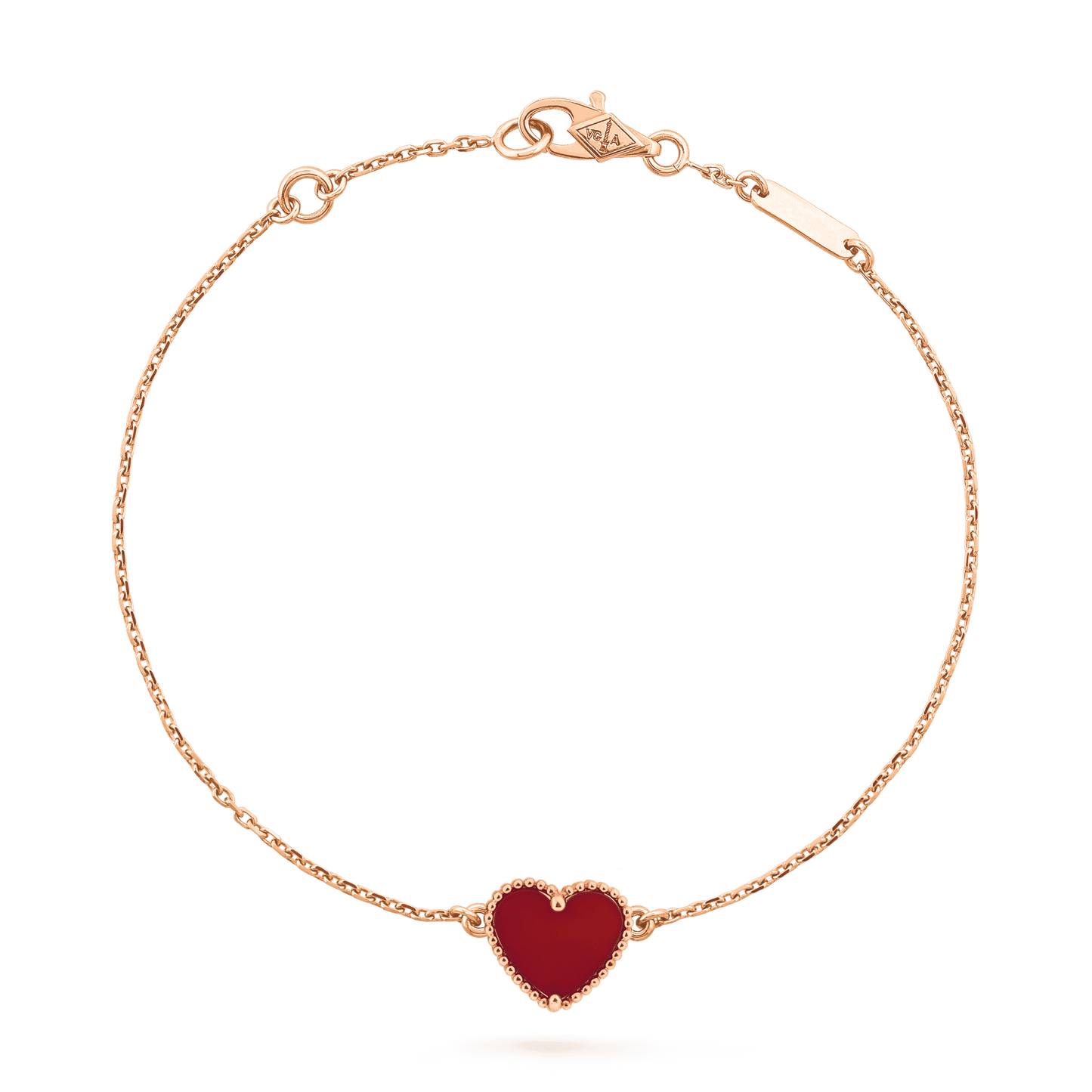 [Together]HEART CARNELIAN PINK GOLD BRACELET