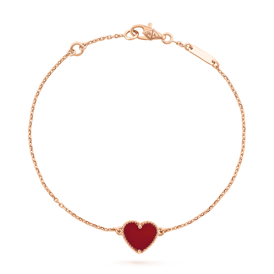 [Together]HEART CARNELIAN PINK GOLD BRACELET