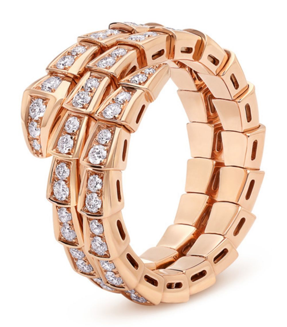 [Together Jewelry]SERPENTI RING PINK GOLD DIAMOND DOUBLE ROW