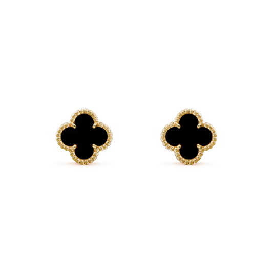 [Together]CLOVER MINI 9.5MM BLACK MOP EARRINGS