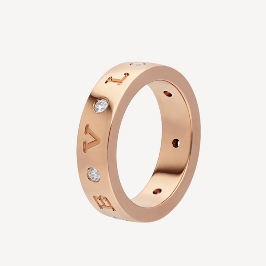 [Together Jewelry]ZERO 1 ESSENTIAL PINK GOLD BAND WITH DIAMONDS RING