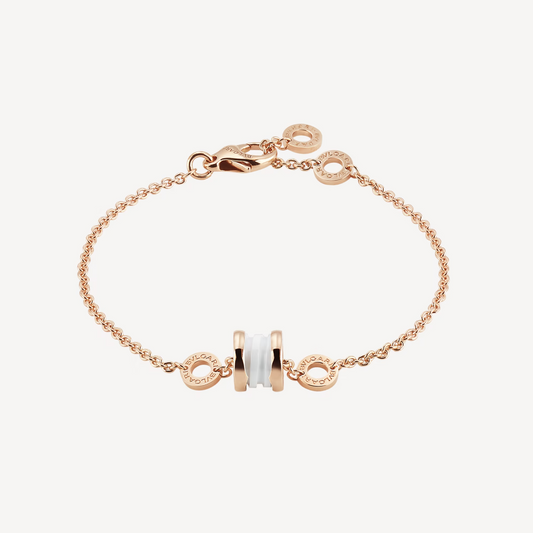 [Together Jewelry]ZERO 1 SOFT PINK GOLD AND WHITE CERAMIC BRACELET
