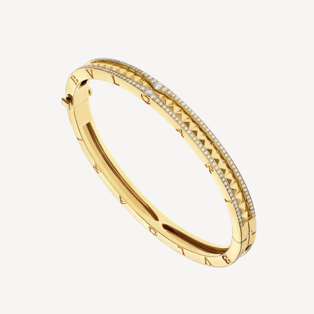 [Together Jewelry]ZERO 1 SPIRAL AND PAVED DIAMOND GOLD BRACELET