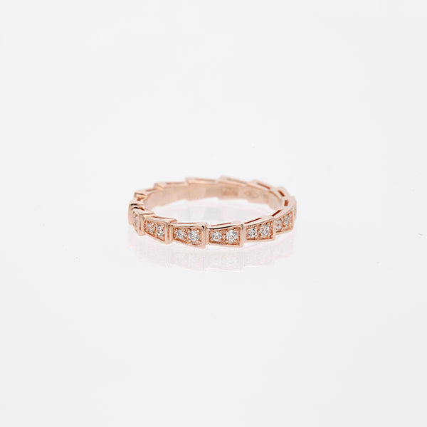 [Together Jewelry]SERPENTI RING PINK GOLD DIAMOND PAVED 3MM