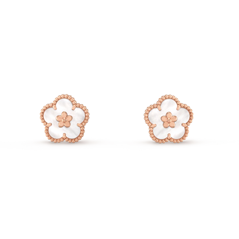 [Together]LUCKY PINK GOLD WHITE MOP EARRINGS