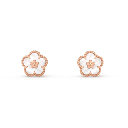 [Together]LUCKY PINK GOLD WHITE MOP EARRINGS
