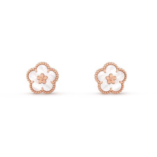[Together]LUCKY PINK GOLD WHITE MOP EARRINGS