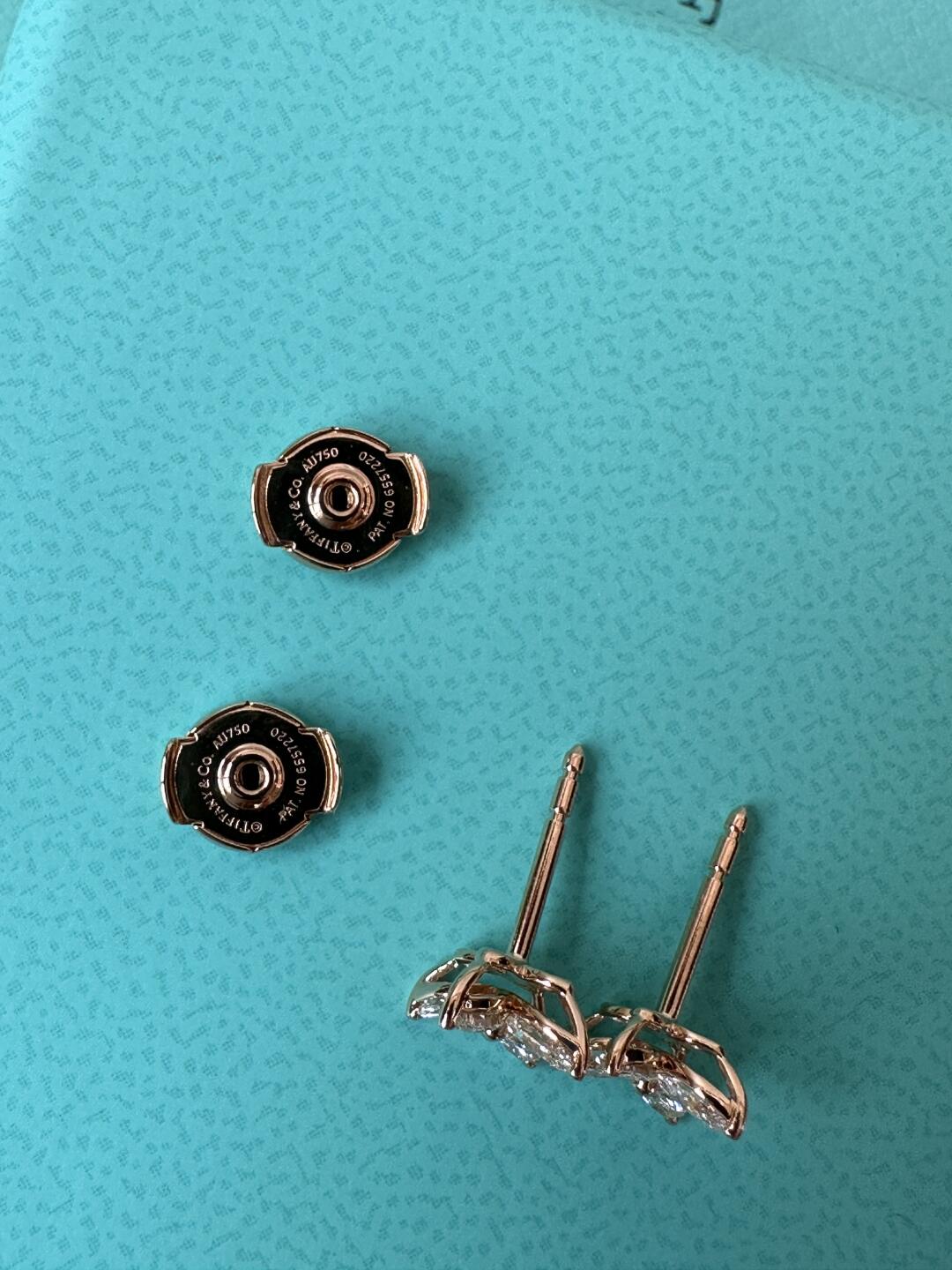 [Together Jewelry]Tiffany Victoria Collection Rose Gold Clover Diamond Stud Earrings