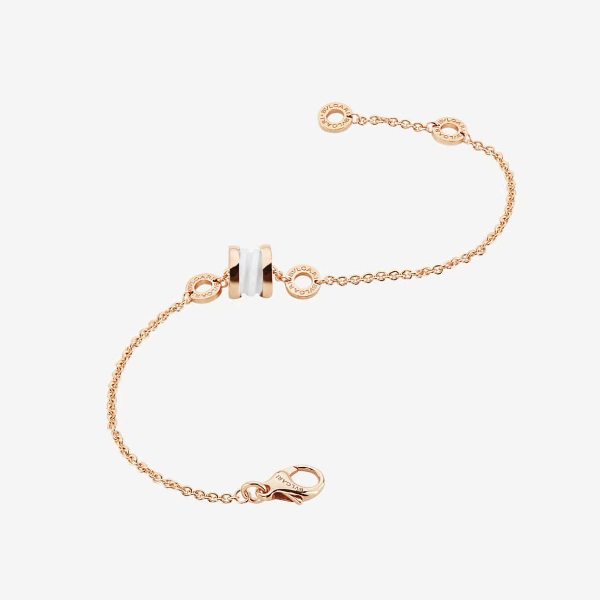 [Together Jewelry]ZERO 1 SOFT PINK GOLD AND WHITE CERAMIC BRACELET