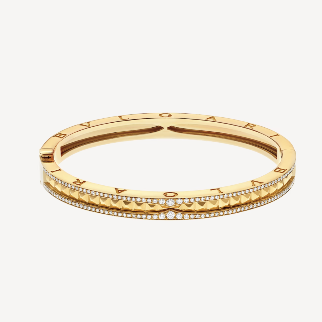 [Together Jewelry]ZERO 1 SPIRAL AND PAVED DIAMOND GOLD BRACELET