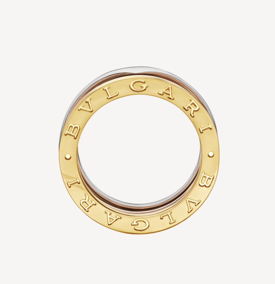 [Together Jewelry]ZERO 1 THREE-BAND ROSE WHITE AND YELLOW RING