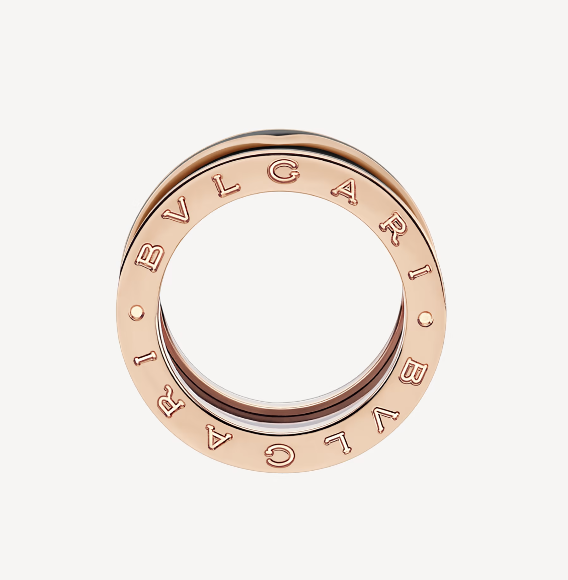 [Together Jewelry]ZERO 1 TWO-BAND WITH MATTE BLACK CERAMIC PINK GOLD RING