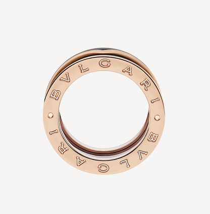 [Together Jewelry]ZERO 1 TWO-BAND WITH MATTE BLACK CERAMIC PINK GOLD RING