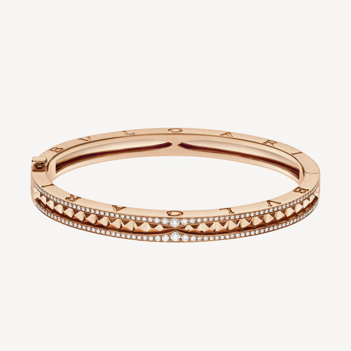 [Together Jewelry]ZERO 1 SPIRAL AND PAVED DIAMOND PINK GOLD BRACELET
