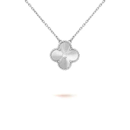 [Together]CLOVER  15MM DIAMOND LASER NECKLACE SILVER