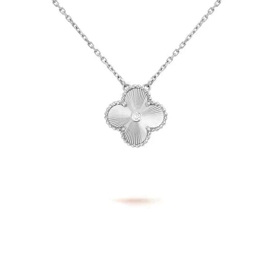 [Together]CLOVER  15MM DIAMOND LASER NECKLACE SILVER