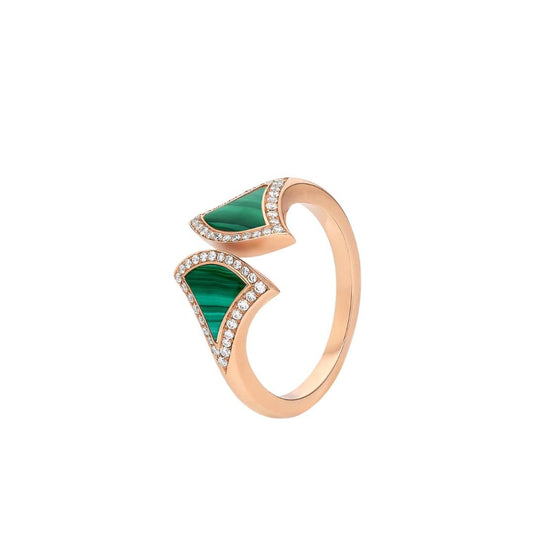 [Together Jewelry]DREAM MALACHITE DIAMOND OPEN RING