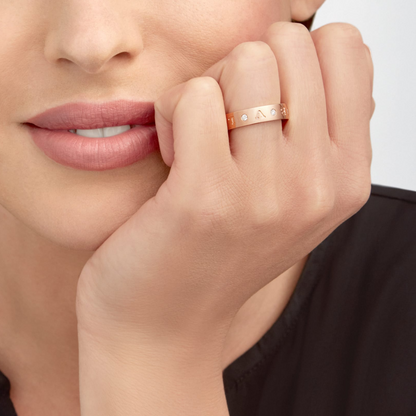 [Together Jewelry]ZERO 1 ESSENTIAL PINK GOLD BAND WITH DIAMONDS RING