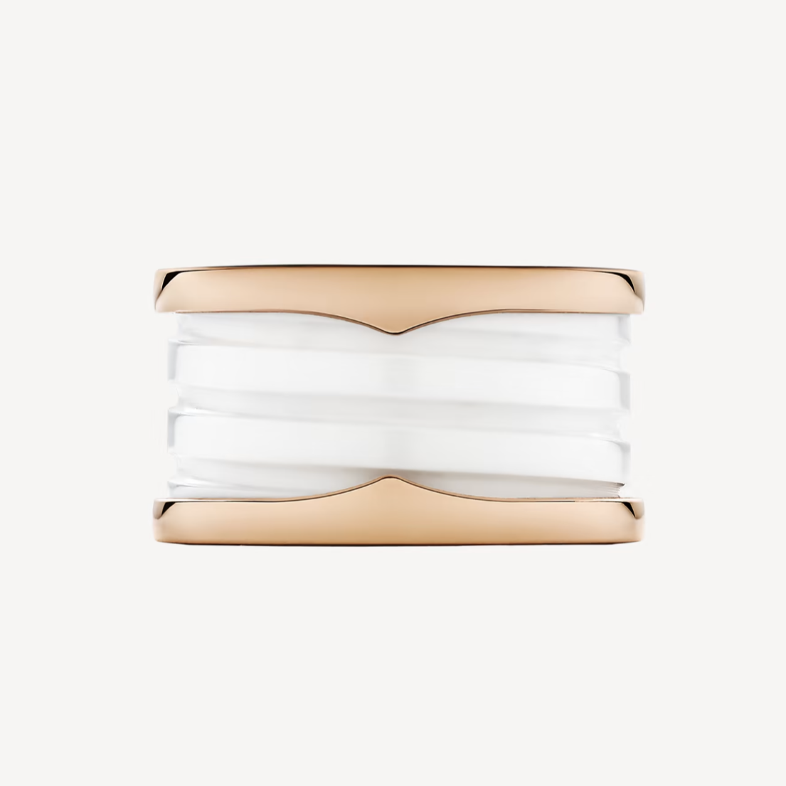 [Together Jewelry]ZERO 1 FOUR-BAND LOOPS AND WHITE CERAMIC SPIRAL PINK GOLD RING
