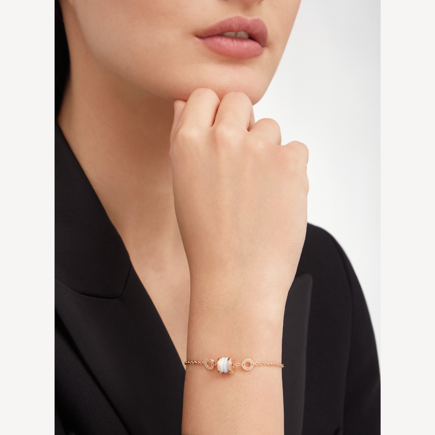 [Together Jewelry]ZERO 1 SOFT PINK GOLD AND WHITE CERAMIC BRACELET